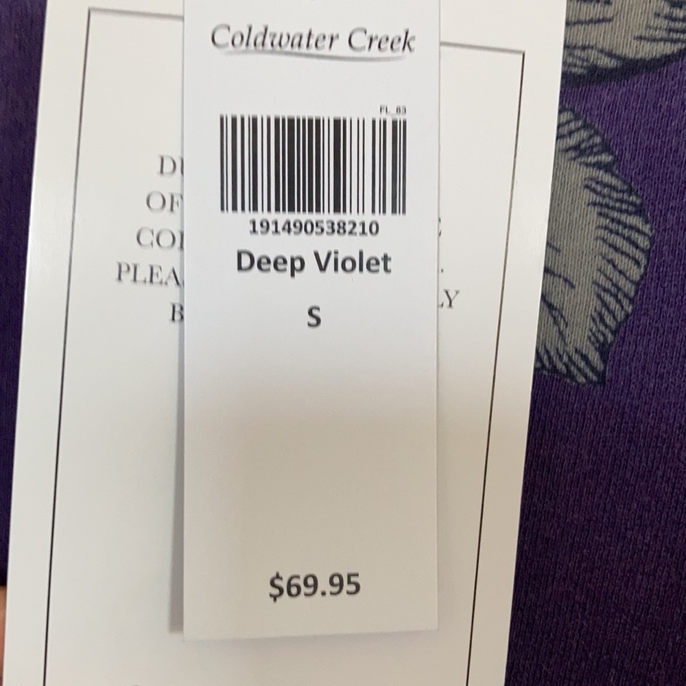 Coldwater Creek floral print top pullover seaming design on back casual S - Picture 13 of 17